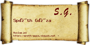 Spáth Géza névjegykártya