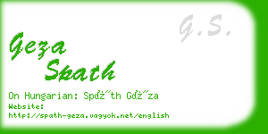 geza spath business card